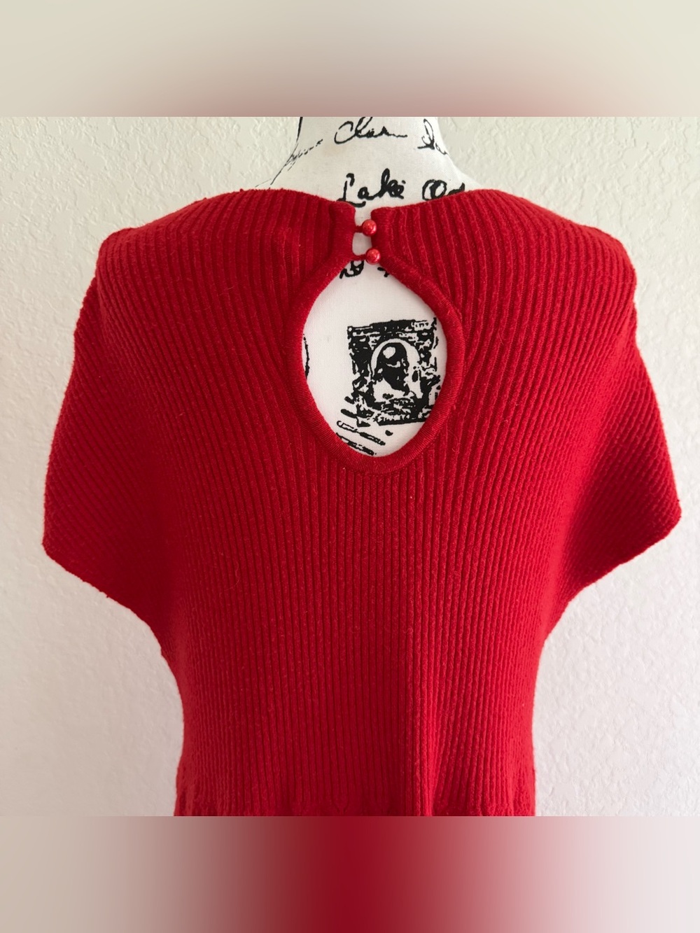 Anthropologie Feather Bone Red Sweater Dress - Picture 7 of 10